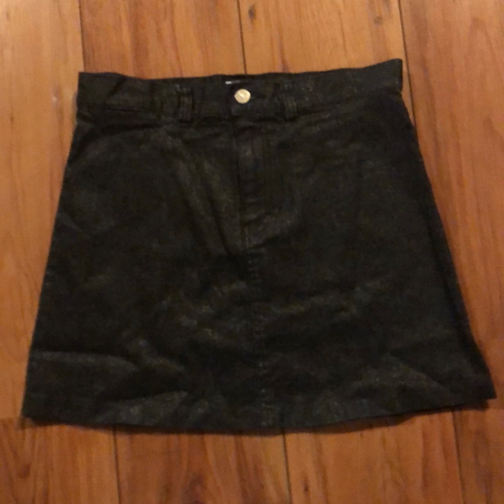 Calvin Klein black glitter jean skirt
